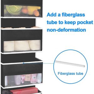 Organisateur suspendu à 5 étagères pour porte, organisateur de rangement pour porte avec 4 poches de grande capacité et 2 poches en PVC pour ranger les jouets - Product Image 6