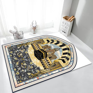 Tapis de prière musulman en velours lavable avec support, design turc, doux et confortable pour les prières quotidiennes - Product Image 3