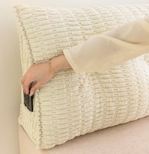 Cuscino Poggiatesta a Cuneo Grande Personalizzato, Rimovibile, per Letto, Lettura e Gaming, con Schienale Quadrato in Schiuma, Rivestimento 100% Poliestere Grigio Solido - Product Image 6