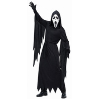 Costume Ghostface Scream pour adulte, robe de fantôme d'horreur avec masque et gants, ensemble pour fête d'Halloween, tenue de cosplay effrayante pour hommes et femmes