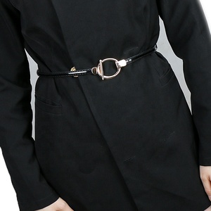 Women's Versatile Thin PU Leather Waist Belt Small Adjustable Dress Belt with Alloy Buckle <strong>Fashion</strong> <strong>Accessory</strong> - Product Image 2