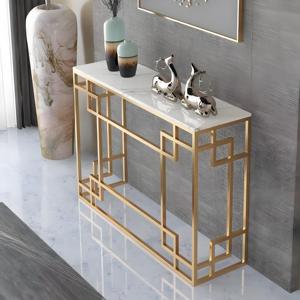 Factory Luxury Furniture Living Room Marble Top <strong>Console</strong> <strong>Table</strong> Modern Entryway Metal Storage Foyer <strong>Tables</strong> - Product Image 5