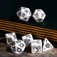 Ensemble de dés polyédriques de 7 pièces pour Donjons et Dragons, en résine blanche, avec logo personnalisé