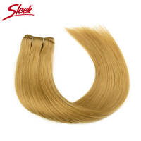 Extensions de cheveux naturels Remy brésiliens blond miel couleur 27, lisses, double trame, 26 pouces