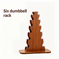 Support de Rangement Commercial Portable et Réglable en Chêne Rouge Massif pour Haltères, avec Logo Personnalisé, Durable et Stable, Vente en Gros