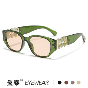 Yingtai Eyewear Women's Sunglasses Plastic Metal <b>Frame</b> UV400 Protection <b>Pink</b> Color Fashion Style - Product Image 4