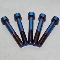 Sekrup Kepala Tombol Heksagonal Motor dari Paduan Titanium GR5, Warna Biru, Ukuran Lengkap, Kustomisasi, Sekrup Allen