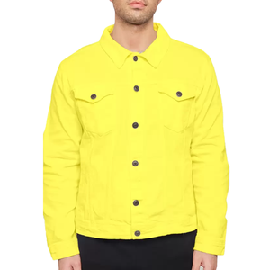 Solid Color Winter Season Washed Knitted Plus Size Breathable Denim Jackets Custom Design Casual Premium Quality Soft Men - Product Image 6
