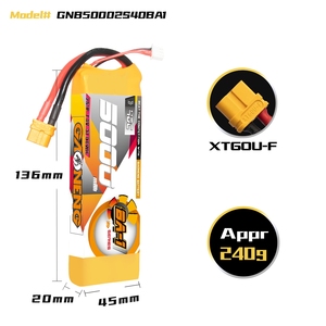 Batería LiPo RC GAONENG GNB BA-1 Serie 5000mAh 2S 7.4V 40C 80C XT60 para Coches y Barcos RC 1/10 1/8, Axial Yi Kong Vanquish - Product Image 3