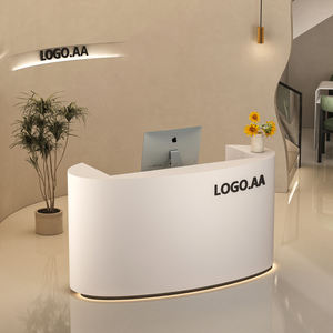 Moderno Bancone Reception di Lusso in Stile Crema per Saloni di Bellezza Negozi di Abbigliamento Piccolo Semplice Banco Cassa per Uffici Centri Commerciali - Product Image 3