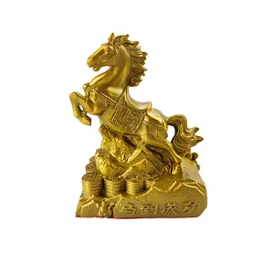 A fábrica personaliza o bronze tradicional chinês artesanato decoração 12 ornamentos do cavalo do zodíaco Feng Shui fortuna produto com bom