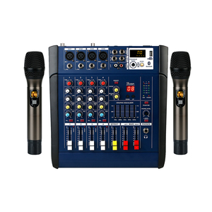 PMX402 Professional 4 channel 250w power audio mixer with microhones 16 DSP MP3 <b>Bluetooth</b> for performance stage live stream - Product Image 3