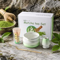 Kit de fouet à matcha en bambou de style Japandi écologique personnalisé avec bol en céramique en grès pour outils à thé et cadeaux – Vente en gros