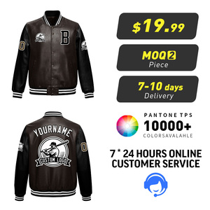 Giacca da Baseball Personalizzata per Uomo, Vendita Diretta dalla Fabbrica, Giacca Varsity Streetwear con Maniche in Pelle, Basso MOQ - Product Image 2