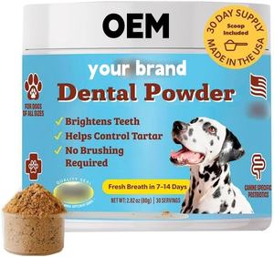 Polvo Dental para Perros, Refresca el <span class=keywords><strong>Aliento</strong></span>, Ayuda a Reducir la Placa y el Sarro, Natural, Sin Necesidad <span class=keywords><strong>de</strong></span> Cepillado, Suplemento Postbiótico para la Salud Bucal Canina - Product Image 1
