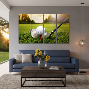 Vivid Golf Scene <b>Canvas</b> Print, Modern Man Cave <b>Wall</b> Art,SET OF 4 <b>CANVAS</b> - Product Image 3