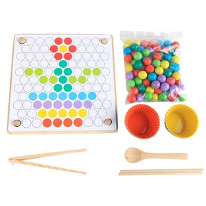 Gioco Sensoriale con Tavola in Legno e Perline, Puzzle di Smistamento Colori, Giocattoli Educativi Montessori per Bambini - Product Image 2