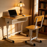 Meubles de campus économiques Yuantu, chaise et bureau réglables pour élèves, combinaison pour salle de classe