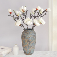 Fleurs de Magnolia Artificielles Faites à la Main, Style Chinois Moderne, Décoration Maison & Mariage, Accessoires de Photographie Florale en Plastique