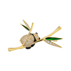 Muyu Panda Brooch Zinc Alloy Micro Insert Animal Shape Women's Fashion Pin Gift - Product Image 5