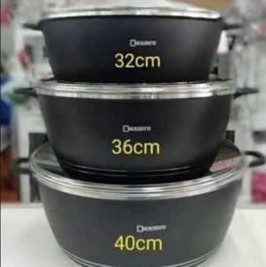 Ensemble de 6 casseroles de haute qualité antiadhésives avec revêtement en granit, en aluminium forgé, 32, 36, 40 cm, ensembles de casseroles de luxe - Product Image 2