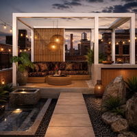 Bioklimatische Elektrische Pergola Moderne Aluminium-Lamellendach-Gartenlaube Wasserdichter Motorisierter Pavillon für Außenbereich Balkon Terrasse Pulverbeschichtet