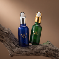 Botol Minyak Esensial Kaca Silinder 5ml-100ml Warna-Warni Custom, Wadah Dropper, Kemasan Kosmetik