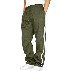 Pantalon en molleton mélangé pour homme, coupe décontractée, tissu riche en coton, taille élastique, confortable, grandes tailles incluses, idéal pour la détente quotidienne - Product Image 2