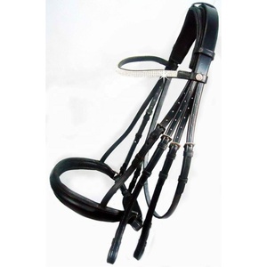 Brida Flash de Carreras de Caballos occidental personalizada PVC duradero y cuero Real Ergo Monocrown manivela personalizada ecuestre costura elegante - Product Image 2