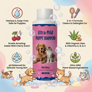 Shampoo e Balsamo 2-in-1 Ipoallergenico per Gattini e Cuccioli a Marchio Privato, Personalizzato, a Base Vegetale, per la Toelettatura degli Animali Domestici, Delicato Districante - Product Image 1