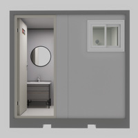 Salle de bain préfabriquée moderne australienne, conteneur amovible, cabines de douche séparées, toilettes portables, structure en acier