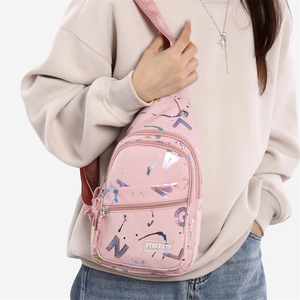 FTSEESTF Women's Chest <b>Bag</b> Purple Multi Pocket Zipper Portable Everyday Use Crossbody <b>Bag</b> - Product Image 3
