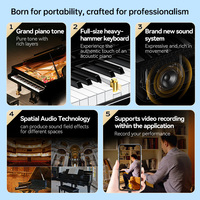 Piano Digital Plegable TERENCE V60, Suministro al por Mayor de Fábrica, Piano Profesional de 88 Teclas con Acción de Martillo y Teclado Contrapesado