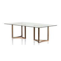 Ensemble table à manger ronde de luxe 12 places en marbre design en métal