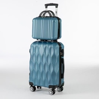 Valise Trolley à Roues Universelles en ABS Personnalisable par le Fabricant, 12/20/24/28 Pouces, avec Fermeture Éclair Extensible, Homologuée TSA, pour Embarquement, à Roulettes
