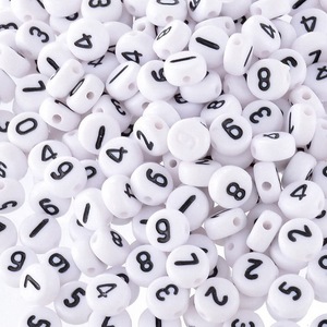ลูกปัดอะคริลิคคัวอักษรจำนวน4x7มม. วัสดุลูกปัดแบบหลวมอุปกรณ์เครื่องประดับทำด้วยตัวเอง - Product Image 2