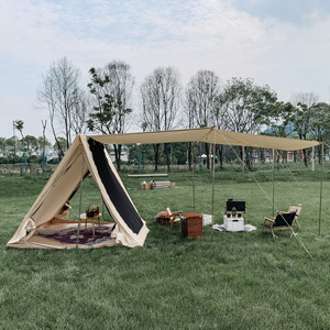 <span class=keywords><strong>Tente</strong></span> triangulaire en toile de coton imperméable pour camping en plein air, petit <span class=keywords><strong>tipi</strong></span>, <span class=keywords><strong>tente</strong></span> extérieure pour 1 personne, pour café - Product Image 4