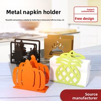 Porte-serviettes en métal minimaliste moderne, boîte à mouchoirs en métal ajourée originale personnalisée, support de papier, organisateur de table à manger