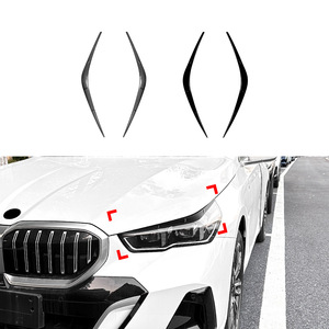 Bmw 5 Series Front Headlight Eyebrow Sticker Piano Black Carbon Fiber Texture Vinyl Car Body Modification Sticker - Product Image 3