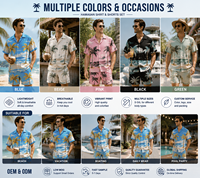 Ensemble chemise et short hawaïens personnalisés pour homme, tenue de plage tropicale, fabrication OEM ODM, vêtements de vacances, marque privée, fabricant de logos personnalisés