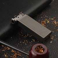 Briquet à gaz rechargeable en alliage pour pipe, flamme oblique, pour fumer la pipe à tabac, vente en gros