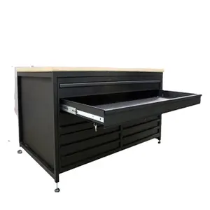 High Quality <strong>Black</strong> Color Steel 5 Drawer Flat <strong>File</strong> Drawing <strong>Cabinet</strong> with Wooden Top - Product Image 1