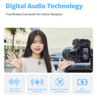 Godox Alink Kabelloses Lavaliermikrofon, 2,4GHz Dual-Channel-Mikrofonsystem für Kamera, Handy, Vlogging, Live-Streaming