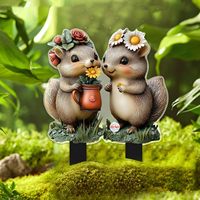 Décoration de jardin hérissons mignons, panneau plat 2D en acrylique coloré, petit ornement animalier pour intérieur, extérieur, jardin, pelouse, pot