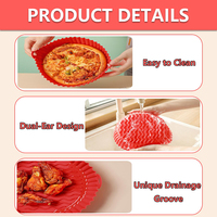 OEM&ODM Lot de 6 doublures réutilisables en silicone de qualité alimentaire pour friteuse à air, écologiques, compatibles four et cuisson au four