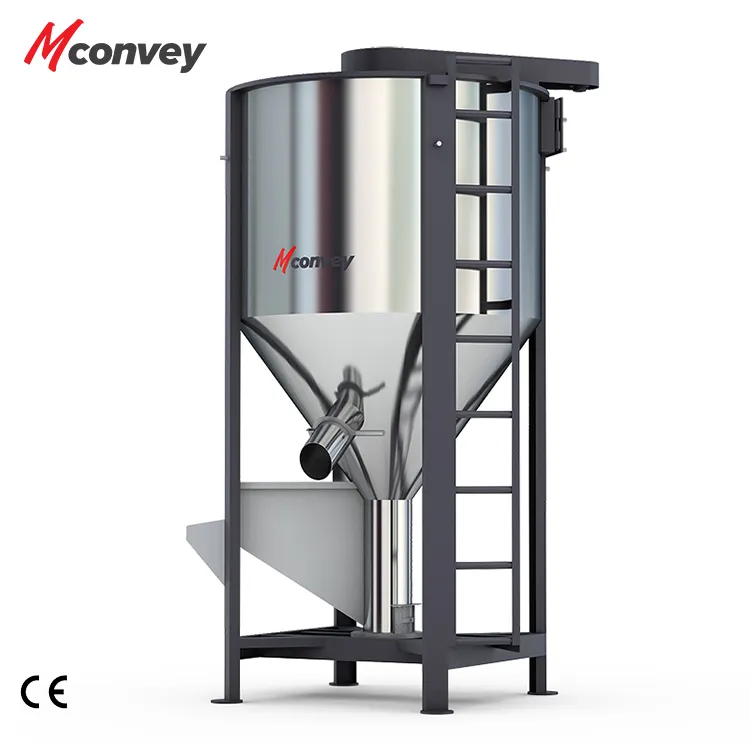 Liansu CE industrial plastic resin pellet batch mixer 1000kg heating vertical plastic raw material mixer machine