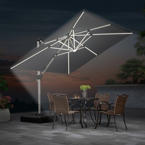 <b>Windproof</b> Solar <b>Umbrella</b> Iron Frame 140cm Diameter Outdoor Table Manual Opening Custom Large Canopy for Garden Poolside - Product Image 1