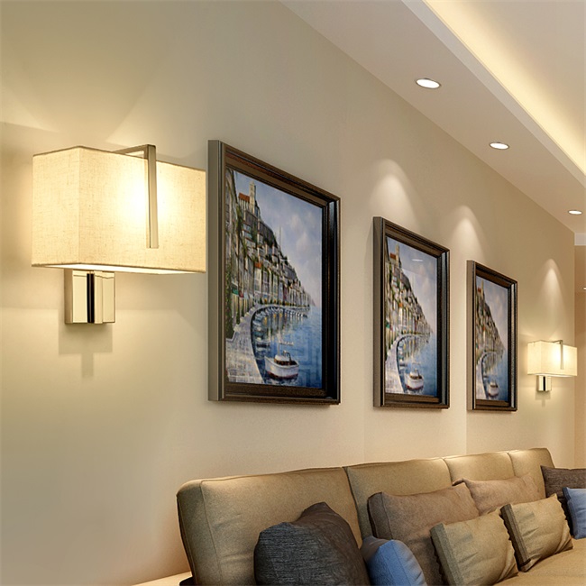 Designer Wall Light Modern Switch Fittings Square Shades Bedside Reading Led Wall Lamp Indoor Hotel Room Wall Mount Light