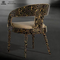 Canapé et fauteuil en tissu de luxe italien de nouvelle conception pour salle à manger. Chaise de salle à manger d'hôtel de luxe moderne pour hôtel créatif.
