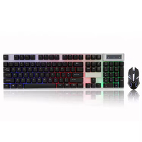 Nuevo Teclado Estándar con Cable para Oficina, Teclado con Cable para Computadora de Escritorio y Portátil, Combo de Teclado y Ratón, 104 Teclas Silenciosas, USB 2.0 para PC de Escritorio